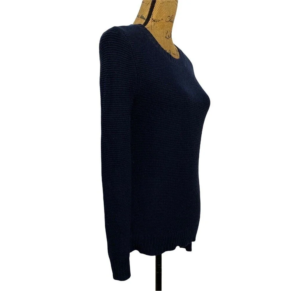 J Crew Mercantile Sweater XXS Navy Blue‎ Crew Neck Thick Knit Long Sl Cozy Cute